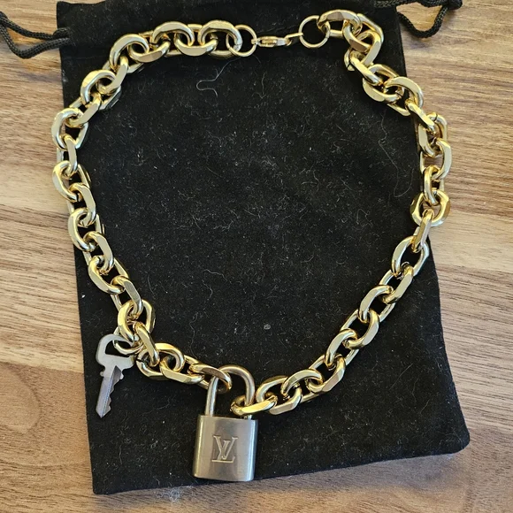 LOUIS VUITTON LOCK & KEY NECKLACE - Picture 1 of 7